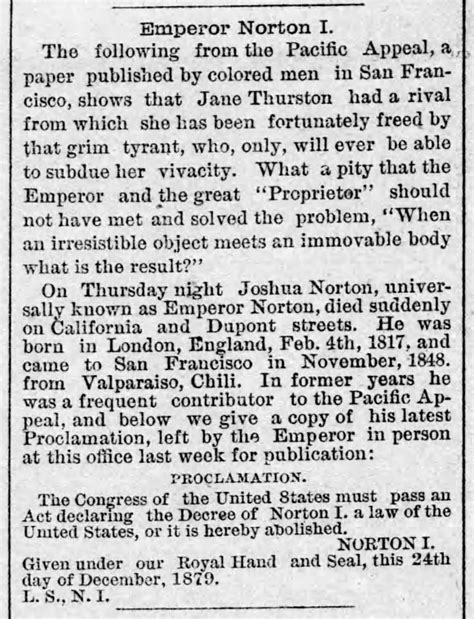 Emperor Norton's Proclamation