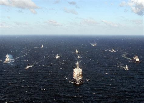 Expeditionary Strike Group 2 ships conducting a maritime security operation