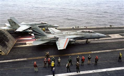 F-14 Tomcat on carrier deck