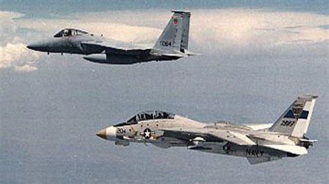 F-14 Tomcat and F-15 Eagle side by side