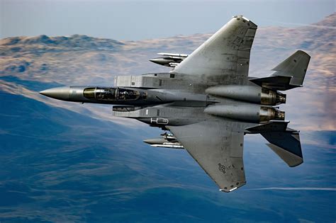 An F-15 fighter jet in flight