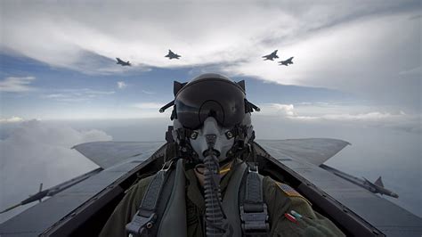 F-15 pilot in cockpit