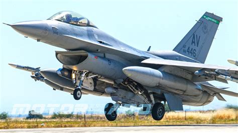 F-16 Jets landing on a runway