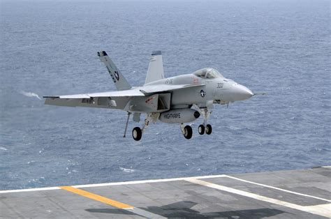 F/A-18 Hornet on an aircraft carrier