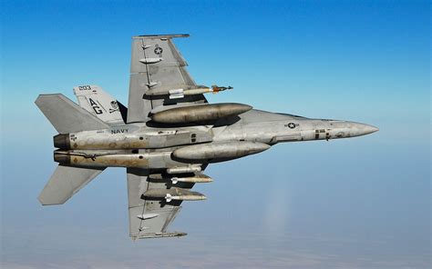 F/A-18 Hornet armed with missiles and bombs