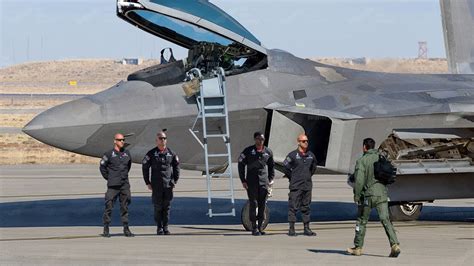 F-22 pilot waving