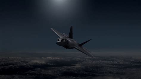 F-22 Raptor at night