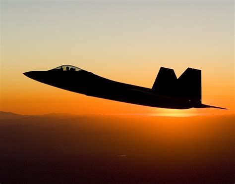 F-22 Raptor at sunset