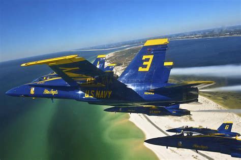 F/A-18 Blue Angels in aerodynamic flight