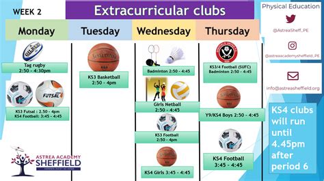 FWCS Calendar Extracurricular Clubs