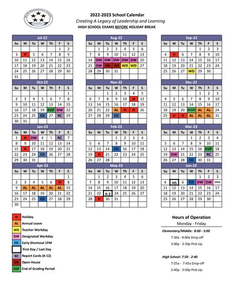 FWCS Calendar Parent Teacher Conferences