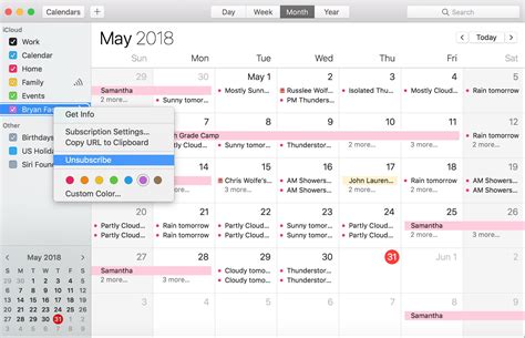 Facebook Calendar Sharing