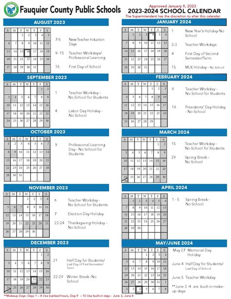 Fauquier County Schools Calendar Image 5