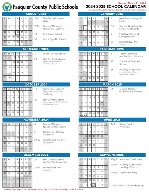 Fauquier County Schools Calendar Planning and Development