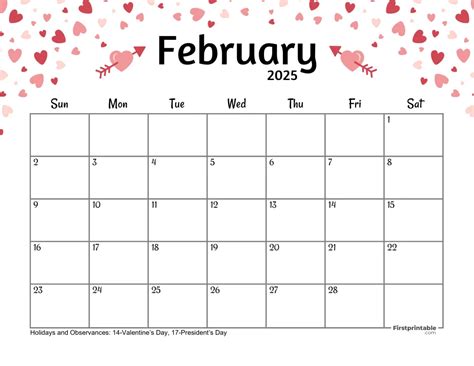 February 2025 Calendar Goal Setting