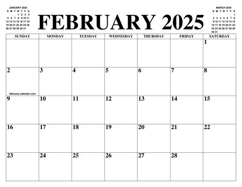 February 2025 Calendar Image 1