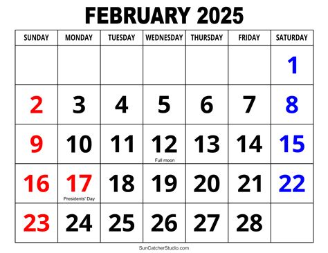 February 2025 Calendar Organization