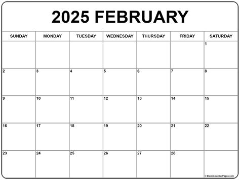 February 2025 Calendar Templates