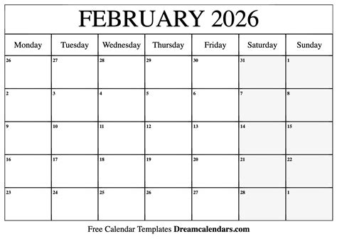 February 2026 Calendar Image 4