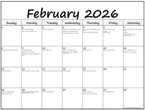 February 2026 Events and Celebrations