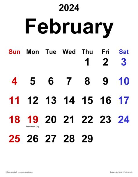 February Calendar