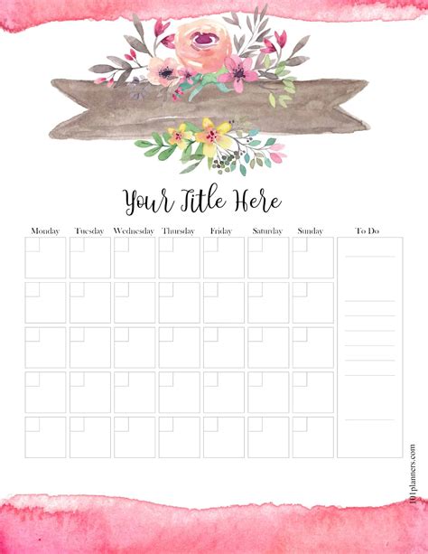 Fillable Calendar Designs