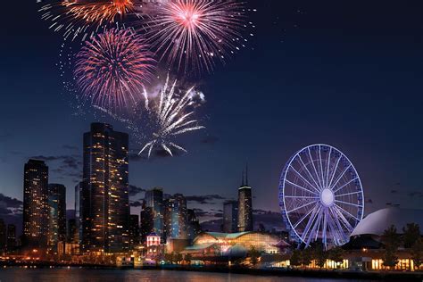 Fireworks Display Over Navy Pier