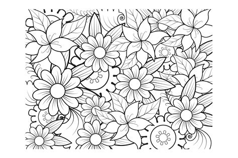 Flower Colouring Pages for Adults