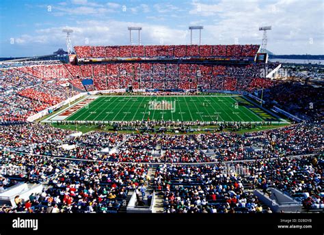 Packed football stadium during the game