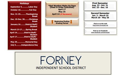 Forney ISD Calendar Image 1