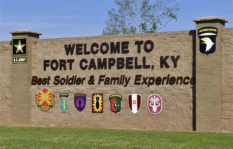 Map showing Fort Campbell's location on the Kentucky-Tennessee border