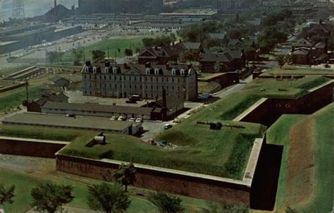 Aerial view of Fort Wayne Military Base