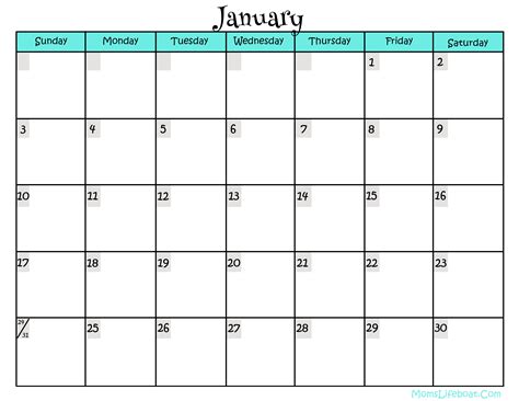 Free Calendar Printable