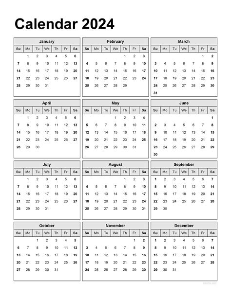 Free Printable Calendar