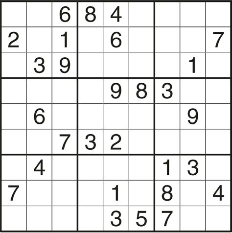 Free Sudoku prints for download