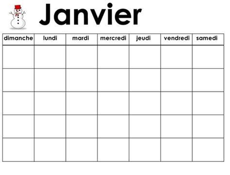 French Language Calendar