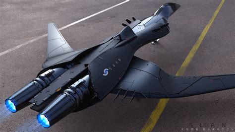 Futuristic Bomber Plane Design 3