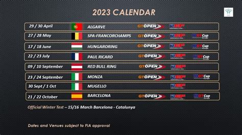 GT Calendar Guide Image 1