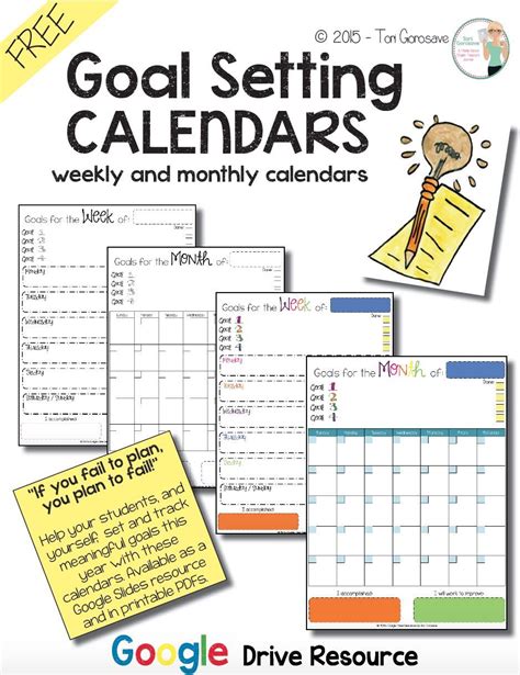 GT Calendar Guide and Goal Setting Image