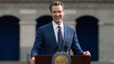 Gavin Newsom speaking at the Democratic National Convention