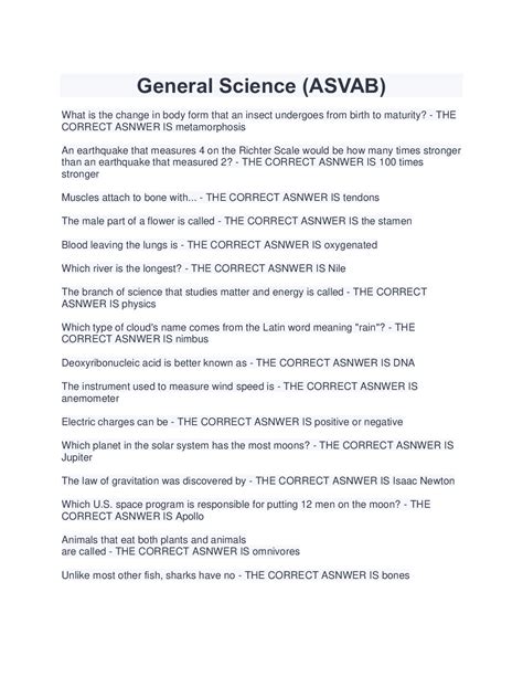 General Science ASVAB