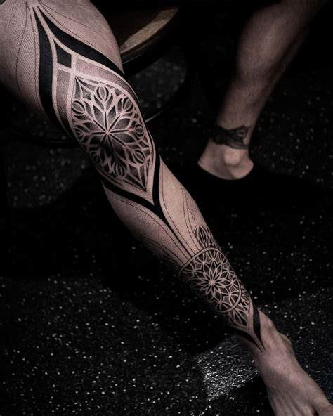 Geometric Leg Tattoo