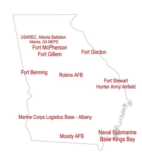 Georgia Military Bases Map