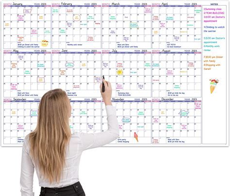 Giant Erasable Wall Calendar 2025 for Schools