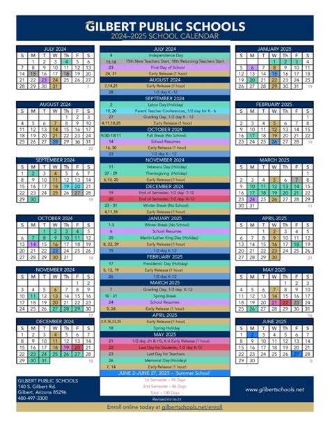 Gilbert Schools Calendar Digital Version