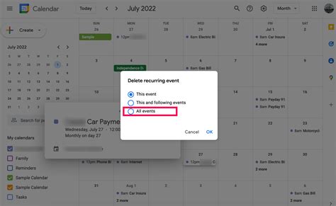 Google Calendar Event Deletion