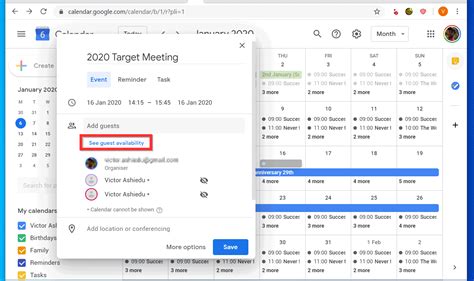 Google Calendar Invitation