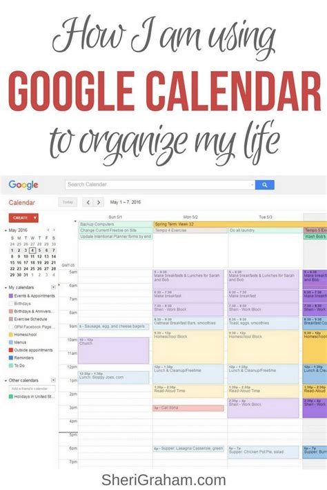 Google Calendar Organization