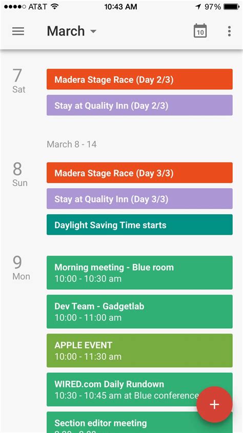 Google Calendar on iOS