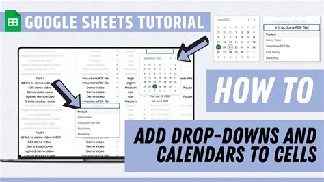 Google Sheets Calendar Dropdown Example 1